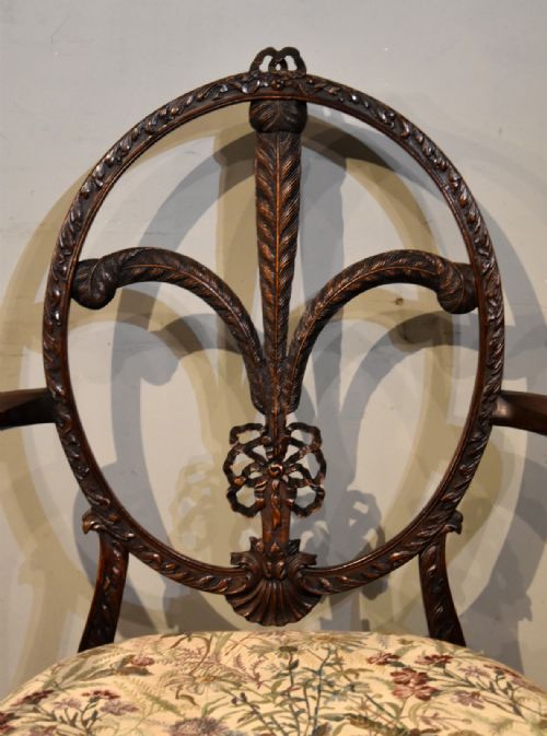 LATE 19TH CENTURY PRICE OF WALES PLUME CARVED ARMCHAIR - ADDITIONAL PHOTO 1
