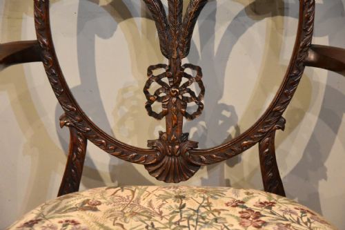 LATE 19TH CENTURY PRICE OF WALES PLUME CARVED ARMCHAIR - ADDITIONAL PHOTO 2