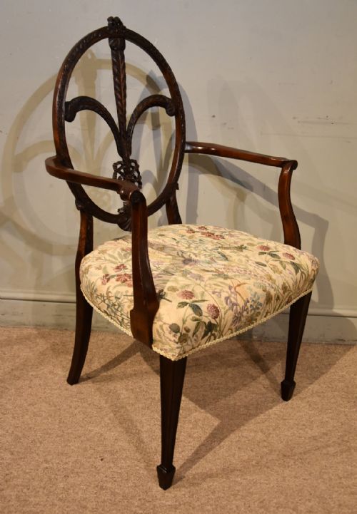 LATE 19TH CENTURY PRICE OF WALES PLUME CARVED ARMCHAIR - ADDITIONAL PHOTO 3