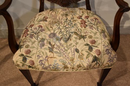 LATE 19TH CENTURY PRICE OF WALES PLUME CARVED ARMCHAIR - ADDITIONAL PHOTO 4