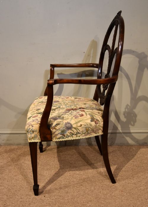 LATE 19TH CENTURY PRICE OF WALES PLUME CARVED ARMCHAIR - ADDITIONAL PHOTO 5