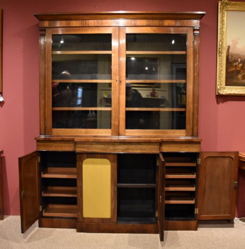 WILLIAM IV ROSEWOOD BREAKFRONT BOOKCASE - ADDITIONAL PHOTO 2