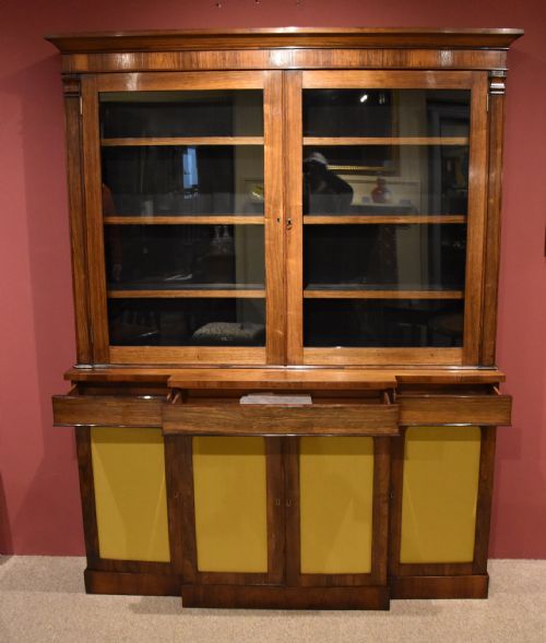 WILLIAM IV ROSEWOOD BREAKFRONT BOOKCASE - ADDITIONAL PHOTO 3