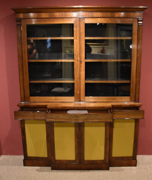 WILLIAM IV ROSEWOOD BREAKFRONT BOOKCASE - ADDITIONAL PHOTO 4