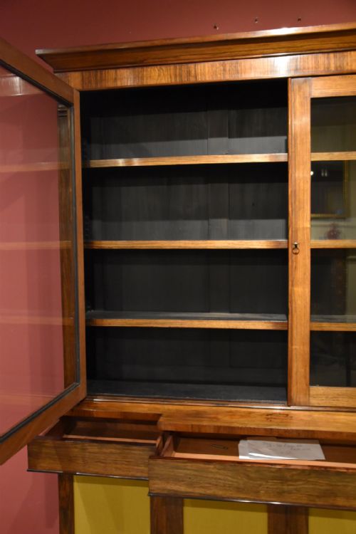 WILLIAM IV ROSEWOOD BREAKFRONT BOOKCASE - ADDITIONAL PHOTO 5