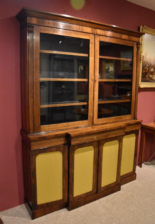 WILLIAM IV ROSEWOOD BREAKFRONT BOOKCASE - ADDITIONAL PHOTO 6