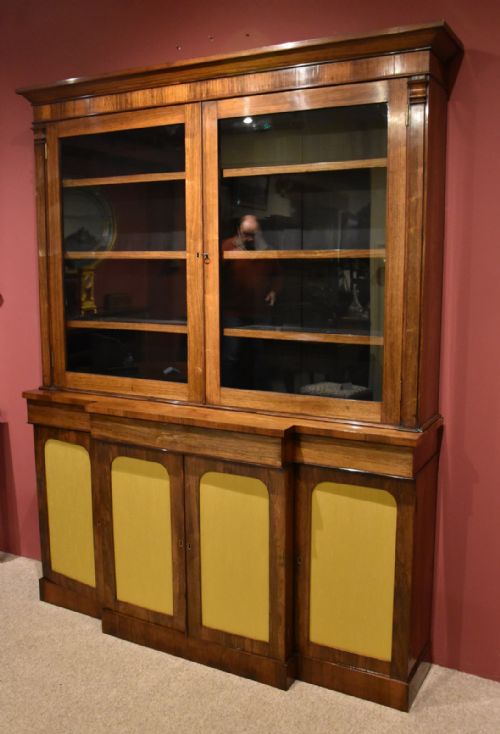 WILLIAM IV ROSEWOOD BREAKFRONT BOOKCASE - ADDITIONAL PHOTO 7