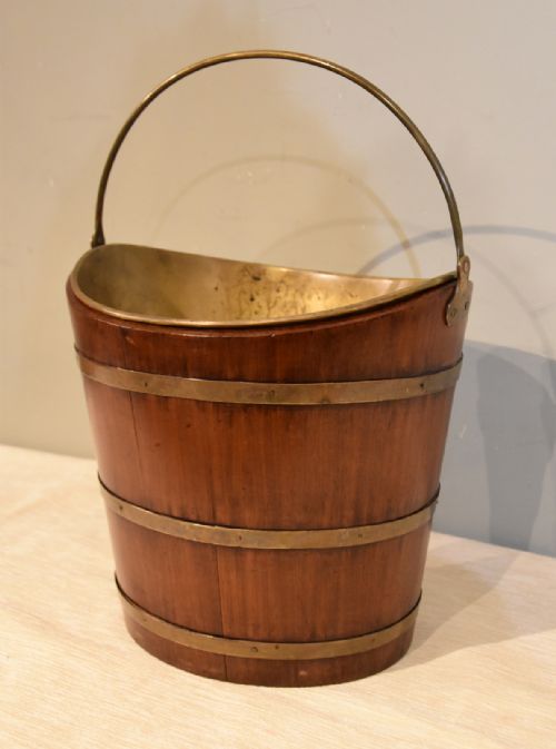 19TH CENTURY MAHOGANY AND BRASS BOUND OYSTER BUCKET - ADDITIONAL PHOTO 2
