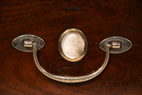 GEORGIAN TEA CHEST WITH SOLID SILVER HANDLE - ADDITIONAL PHOTO 4