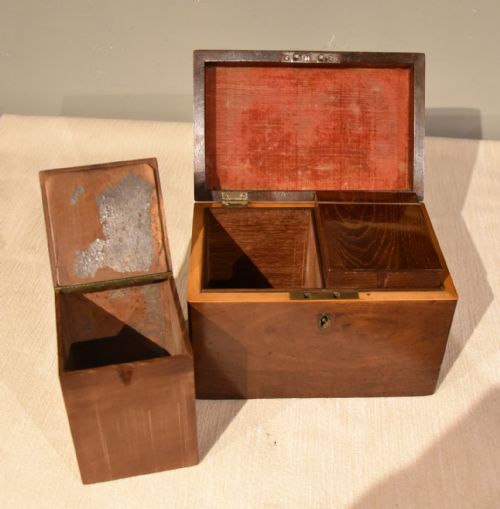 GEORGIAN TEA CHEST WITH SOLID SILVER HANDLE - ADDITIONAL PHOTO 6