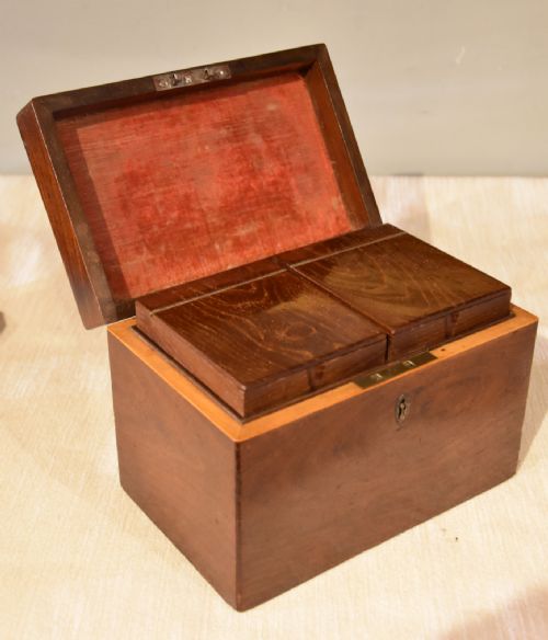 GEORGIAN TEA CHEST WITH SOLID SILVER HANDLE - ADDITIONAL PHOTO 7