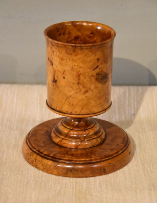 georgian burr maple spill vase - CATEGORY: ANTIQUE MISCELLANEOUS - DATED GEORGIAN