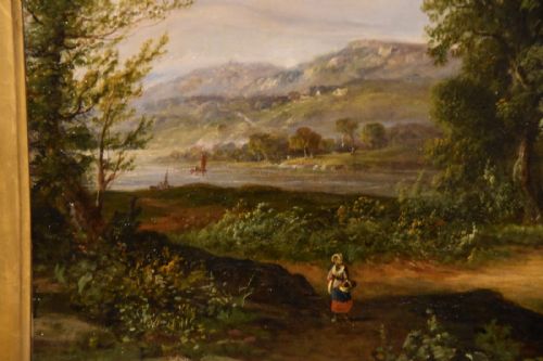 OIL PAINTING BY JOHN WESTALL A FARMHOUSE ON THE RIVER DART - ADDITIONAL PHOTO 3