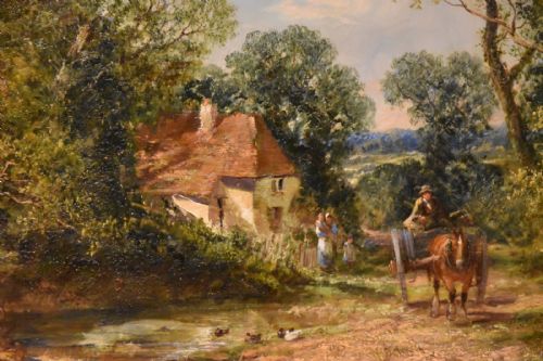 OIL PAINTING BY JAMES EDWARD MEADOWS AN ESSEX FARMSTEAD - ADDITIONAL PHOTO 2