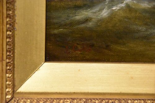 OIL PAINTING PAIR BY EBENEEZER COLLS POUNDING THE CHANNEL - ADDITIONAL PHOTO 4