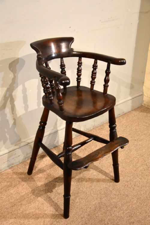 ANTIQUE MAHOGANY CHILDS HIGH CHAIR - ADDITIONAL PHOTO 2