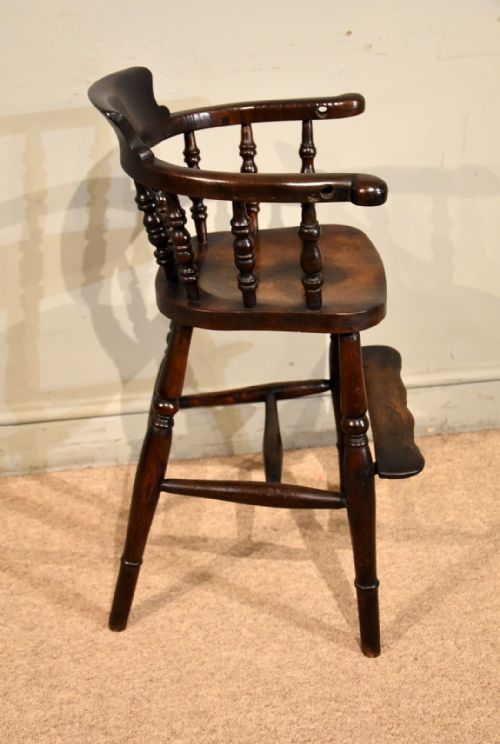 ANTIQUE MAHOGANY CHILDS HIGH CHAIR - ADDITIONAL PHOTO 3