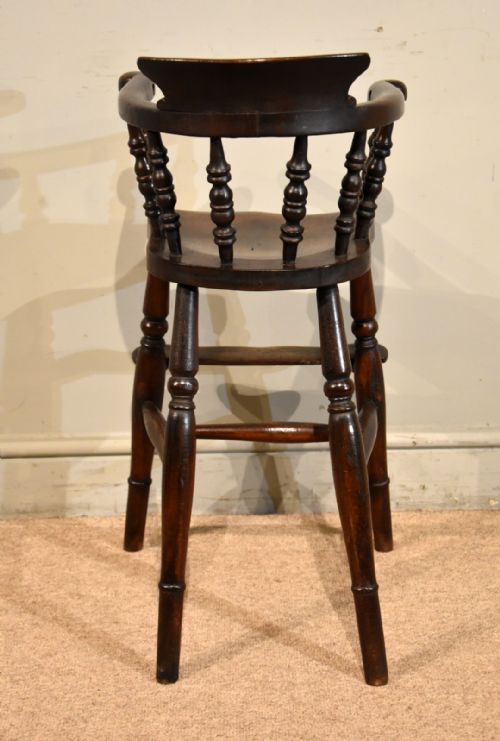 ANTIQUE MAHOGANY CHILDS HIGH CHAIR - ADDITIONAL PHOTO 4