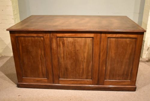 MAHOGANY PEDESTAL DESK WITH LEATHER TOP 19TH CENTURY - ADDITIONAL PHOTO 5