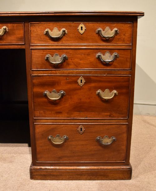 MAHOGANY PEDESTAL DESK WITH LEATHER TOP 19TH CENTURY - ADDITIONAL PHOTO 7