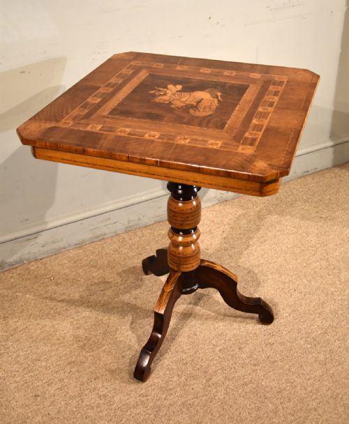 19th century sorrento marquetry italian occasional table - CATEGORY: ANTIQUE TABLES - DATED 19TH CENTURY