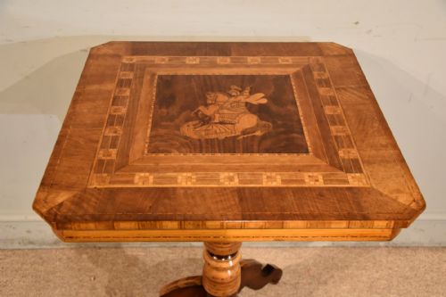 19TH CENTURY SORRENTO MARQUETRY ITALIAN OCCASIONAL TABLE - ADDITIONAL PHOTO 4