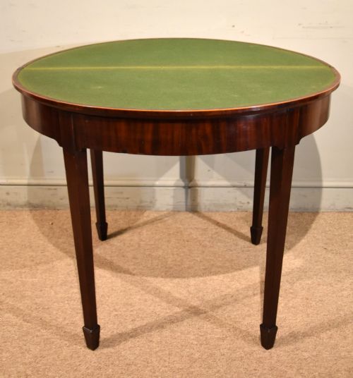 18TH CENTURY MAHOGANY DEMI LUNE CARD TABLE - ADDITIONAL PHOTO 3