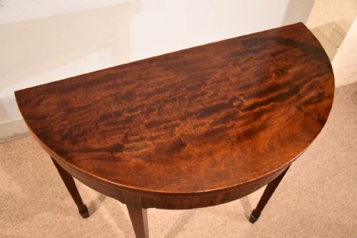 18TH CENTURY MAHOGANY DEMI LUNE CARD TABLE - ADDITIONAL PHOTO 7