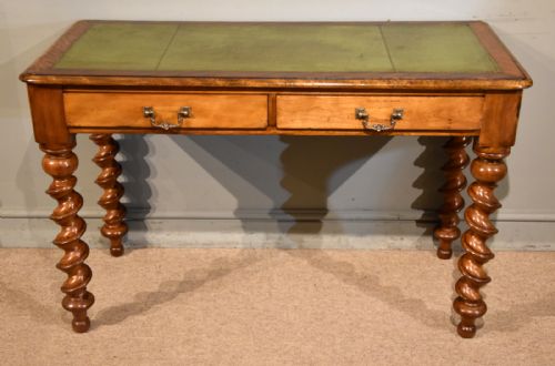 19TH CENTURY SATIN BIRCH WRITING TABLE - ADDITIONAL PHOTO 1