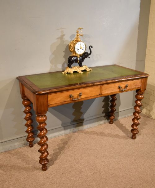 19TH CENTURY SATIN BIRCH WRITING TABLE - ADDITIONAL PHOTO 3