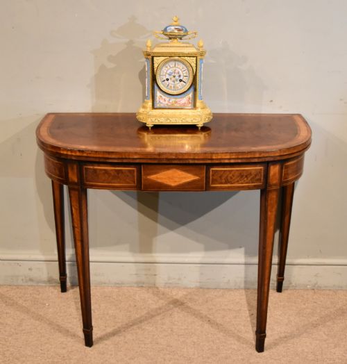 18TH CENTURY MAHOGANY CARD TABLE CROSSBANDED IN SATINWOOD - ADDITIONAL PHOTO 1