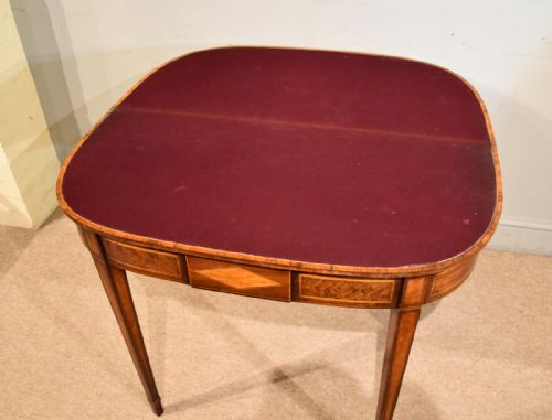 18TH CENTURY MAHOGANY CARD TABLE CROSSBANDED IN SATINWOOD - ADDITIONAL PHOTO 8