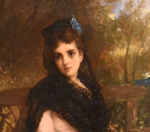 OIL PAINTING BY WILLIAM OLIVER A SPANISH BEAUTY - ADDITIONAL PHOTO 2