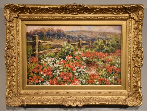OIL PAINTING PAIR BY SIDNEY SHELTON POPPIES BY A COASTAL PATH - ADDITIONAL PHOTO 3