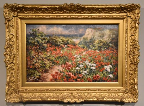 OIL PAINTING PAIR BY SIDNEY SHELTON POPPIES BY A COASTAL PATH - ADDITIONAL PHOTO 4