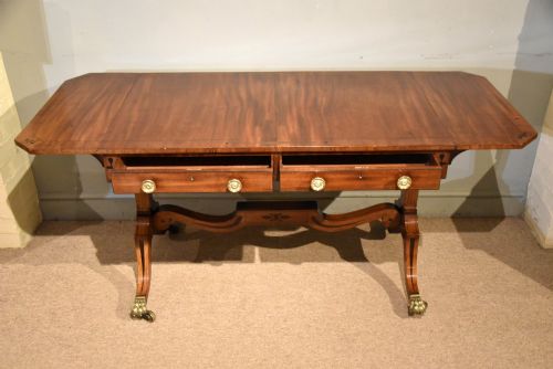 REGENCY PERIOD MAHOGANY EBONY SOFA TABLE - ADDITIONAL PHOTO 1