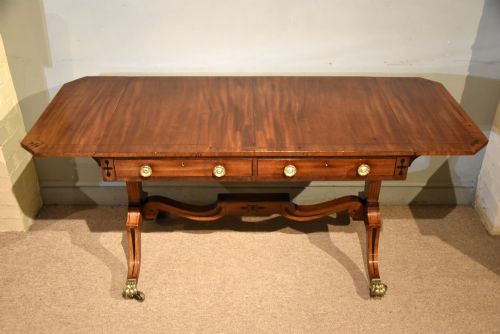 REGENCY PERIOD MAHOGANY EBONY SOFA TABLE - ADDITIONAL PHOTO 2