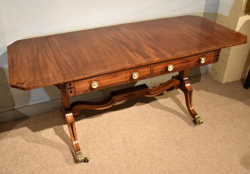 REGENCY PERIOD MAHOGANY EBONY SOFA TABLE - ADDITIONAL PHOTO 3