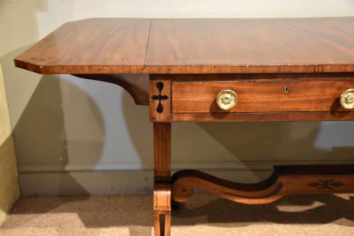 REGENCY PERIOD MAHOGANY EBONY SOFA TABLE - ADDITIONAL PHOTO 4