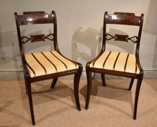 regency mahogany chairs with sabre legs - CATEGORY: ANTIQUE CHAIRS - DATED REGENCY