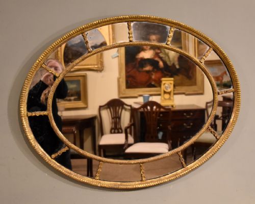 LATE 18TH CENTURY OVAL GILT WOOD MIRROR - ADDITIONAL PHOTO 3