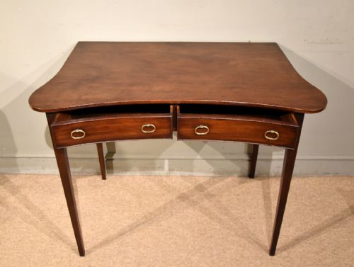GILLOWS LANCASTER LATE 18TH CENTURY STAMPEDCONCAVE MAHOGANY SIDE TABLE - ADDITIONAL PHOTO 2