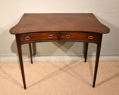 GILLOWS LANCASTER LATE 18TH CENTURY STAMPEDCONCAVE MAHOGANY SIDE TABLE - ADDITIONAL PHOTO 3