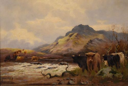 OIL PAINTING PAIR BY SIDNEY PIKE EVENTIDE AND IN THE HIGHLANDS - ADDITIONAL PHOTO 7