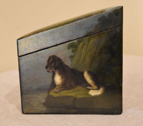 FINELY DECORATED PAPERMACHE TEA CADDY - ADDITIONAL PHOTO 6