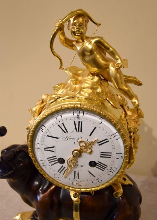 BRONZE AND ORMOLU MANTEL CLOCK OF ELEPHANT FORM - ADDITIONAL PHOTO 2