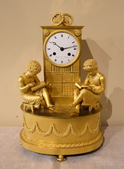 FRENCH EMPIRE ORMOLU MANTEL CLOCK - ADDITIONAL PHOTO 1