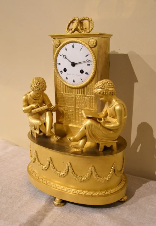 FRENCH EMPIRE ORMOLU MANTEL CLOCK - ADDITIONAL PHOTO 2