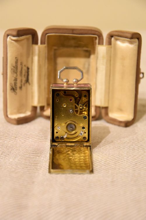 SILVER GILT ENAMELLED SUB MINIATURE CARRIAGE CLOCK - ADDITIONAL PHOTO 3