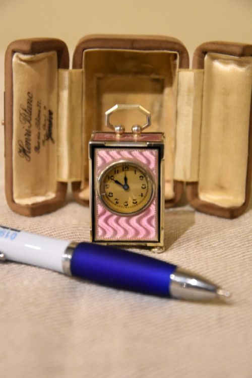 SILVER GILT ENAMELLED SUB MINIATURE CARRIAGE CLOCK - ADDITIONAL PHOTO 4